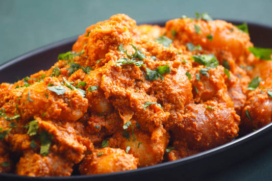dum aloo recipe image which serve in plate