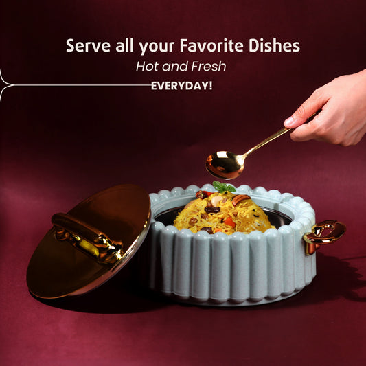 Selvel Volvo Casserole Set of 3 – Mint Green (600ml, 1200ml, 1700ml, Insulated Hotpot)