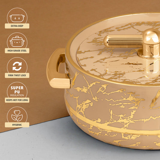 Selvel Elegance Royal Casserole – Turkish Ivory (1700ml, Insulated Hotpot)