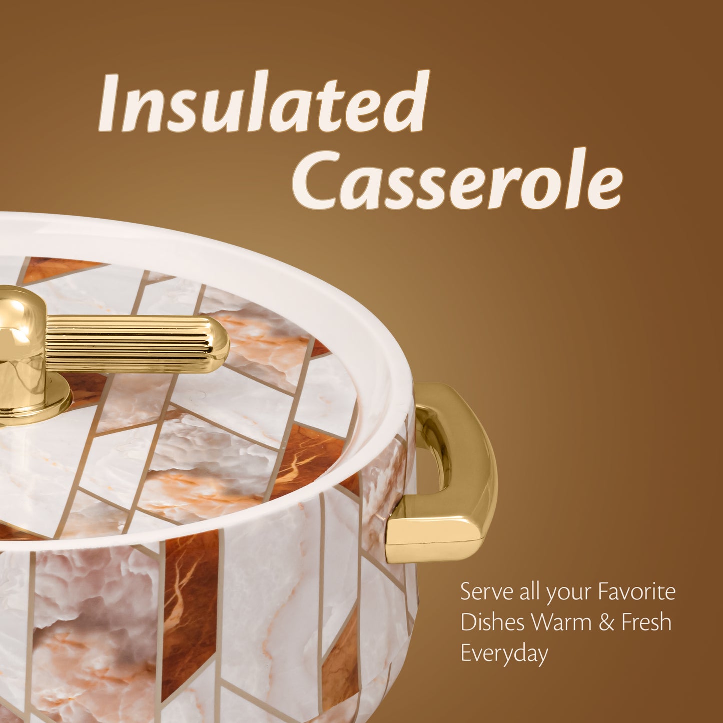 Selvel Elegance Royal Casserole – Ceramica White (1700ml, Insulated Hotpot)