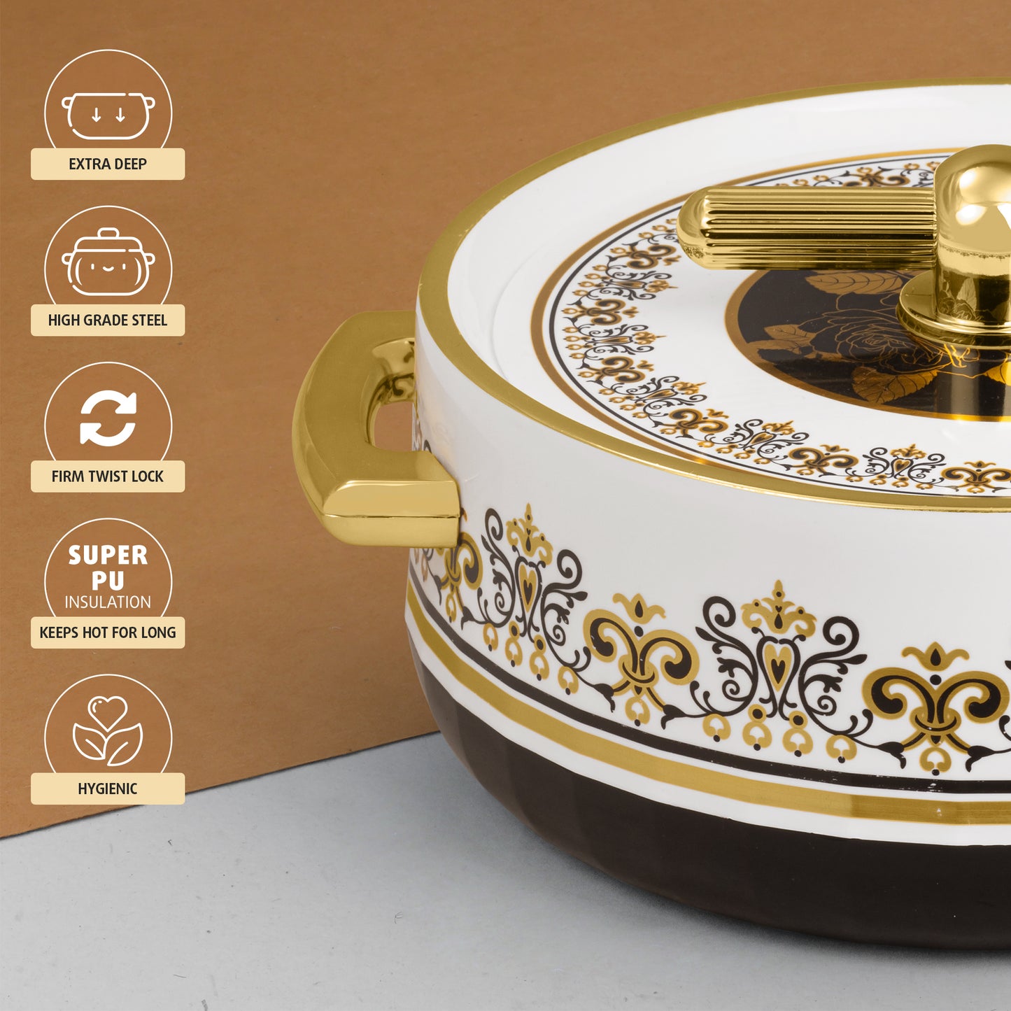 Selvel Elegance Royal Casserole – Coral Black (1700ml, Insulated Hotpot)