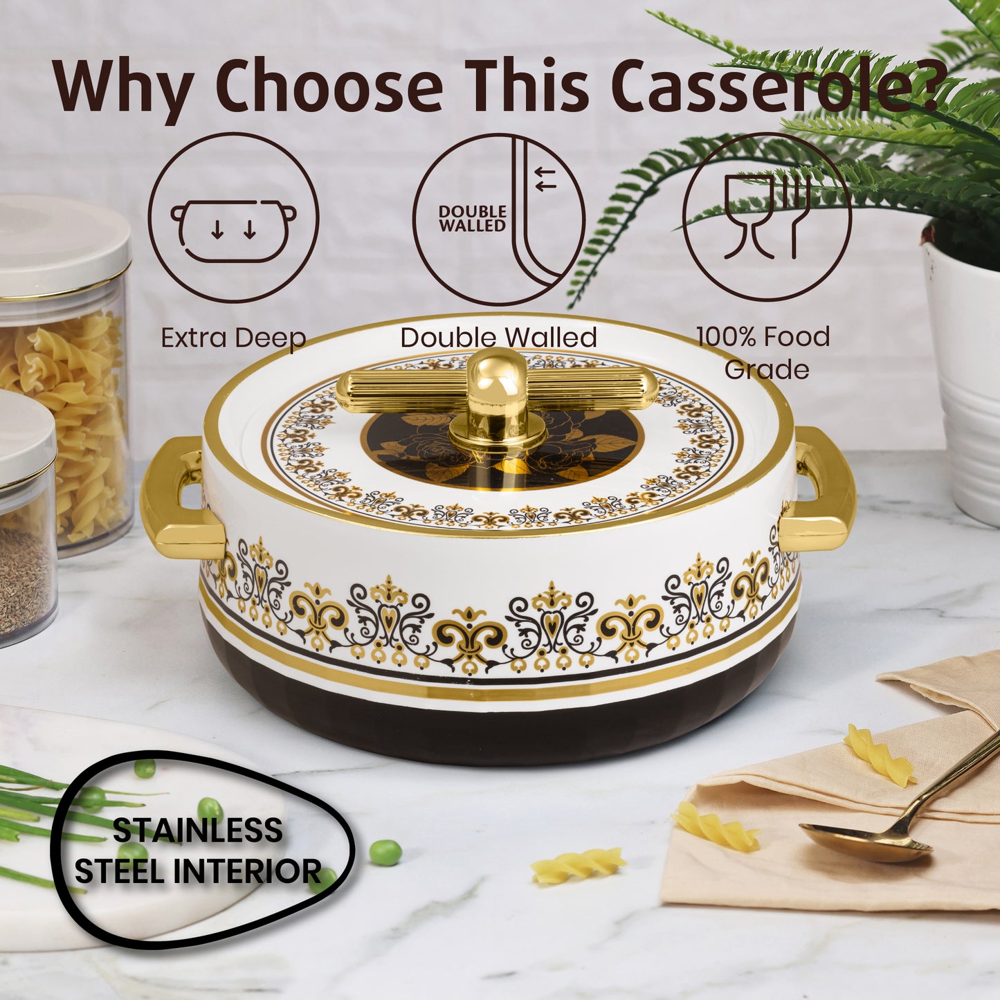 Selvel Elegance Royal Casserole – Coral Black (1700ml, Insulated Hotpot)