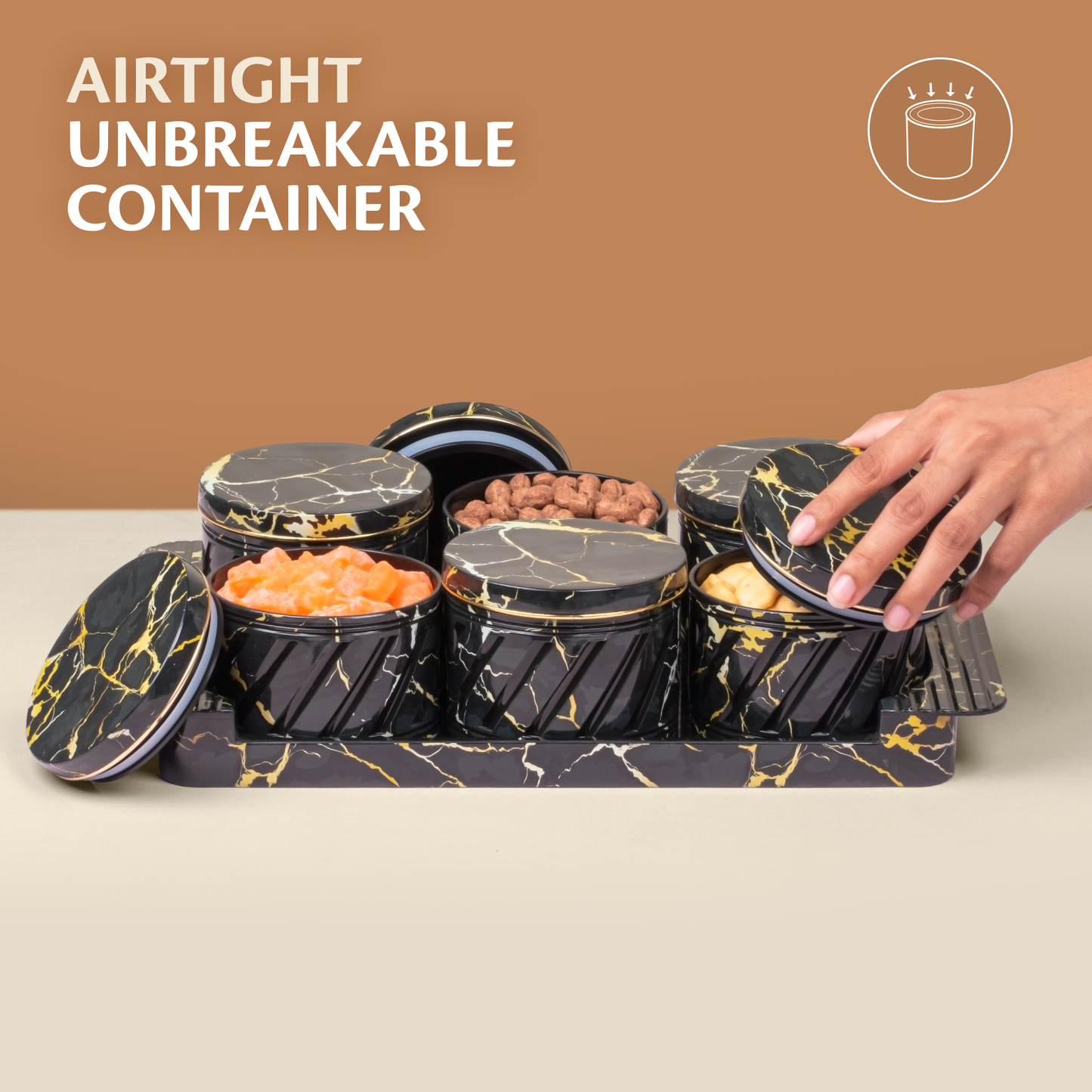 Italian Container Set of 6-Black