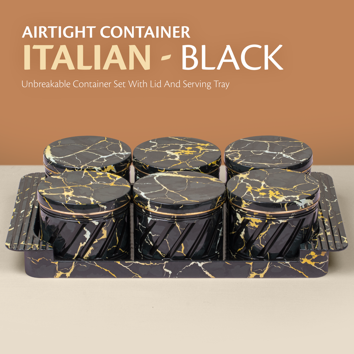 Italian Container Set of 6-Black