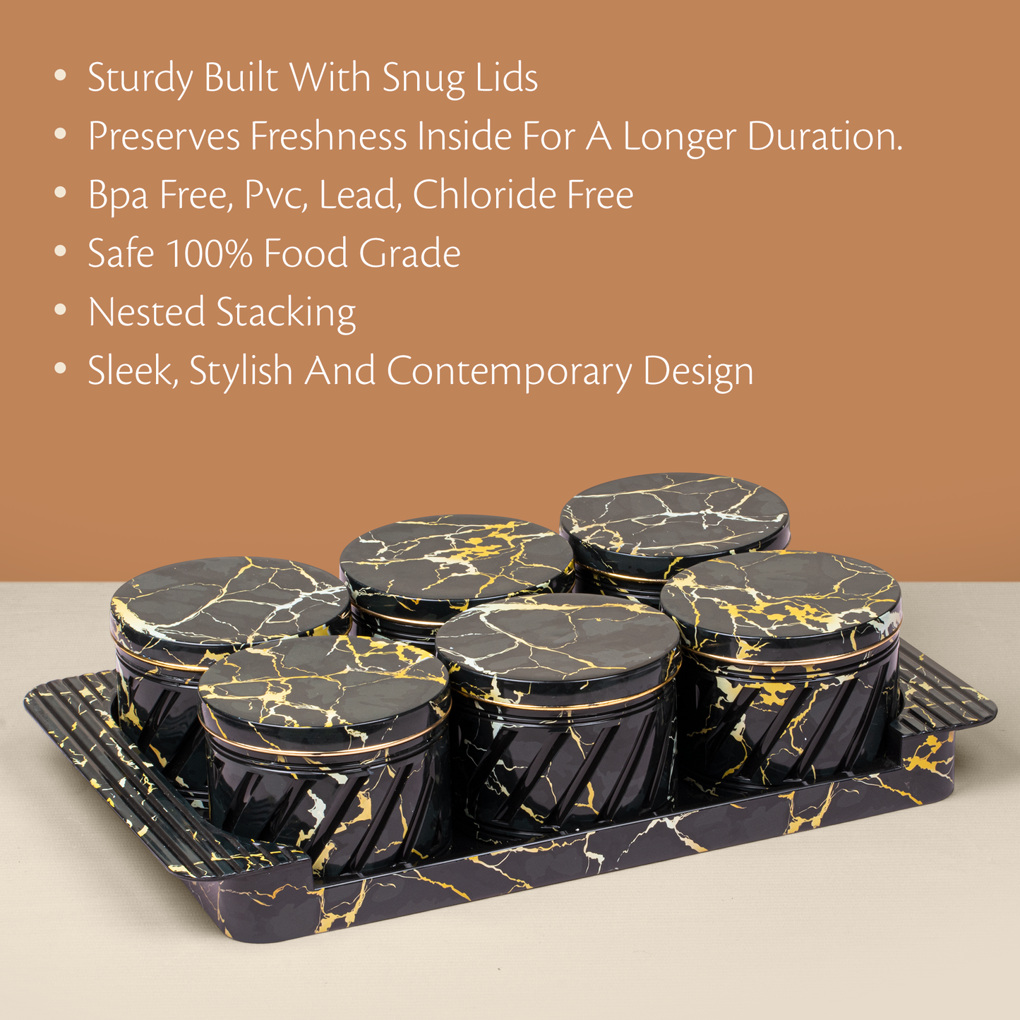 Italian Container Set of 6-Black