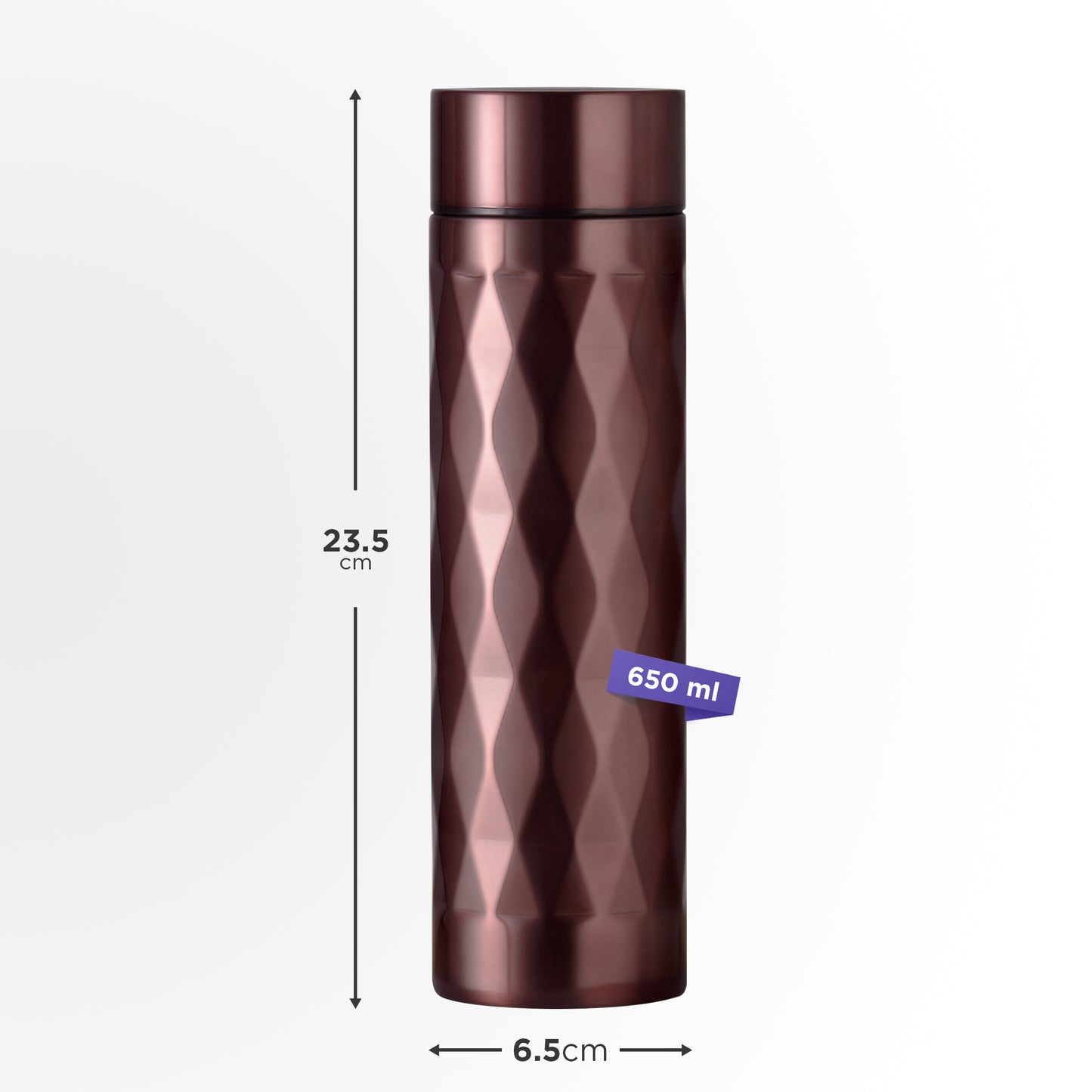 Selvel Prism Thermos Flask Vacuum Insulated Bottle (500 Ml - Metallic)