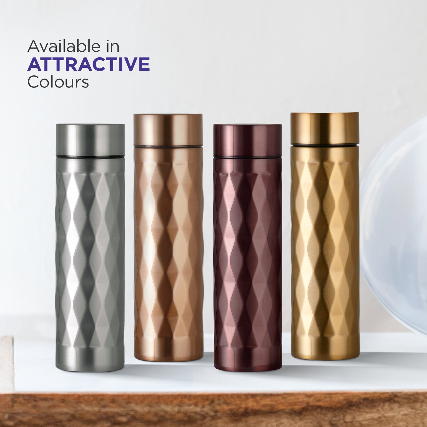 Selvel Prism Thermos Flask Vacuum Insulated Bottle (500 Ml - Metallic)
