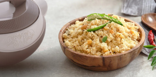 sooji upma recipe image serve in selvel venus casserole brown 