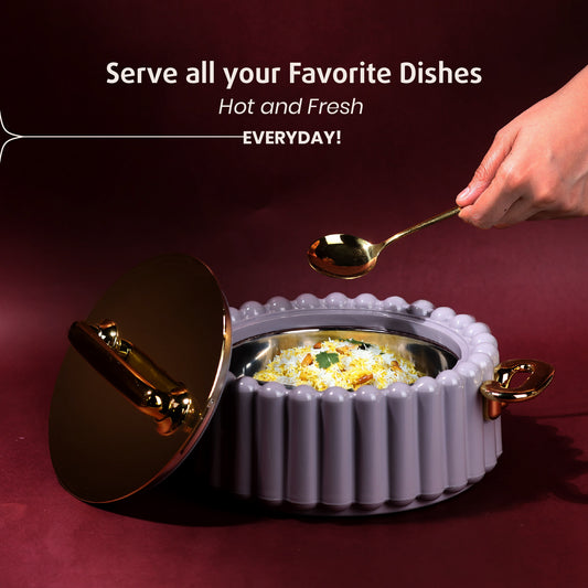 Selvel Volvo Casserole Set of 3 – Lid Grey (600ml, 1200ml, 1700ml, Insulated Hotpot)