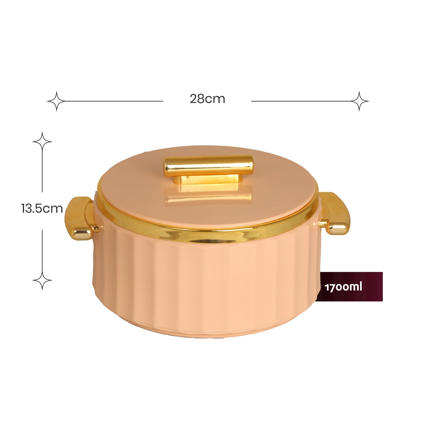 Selvel Camry Casserole – Peach (1700ml, Insulated Hotpot)