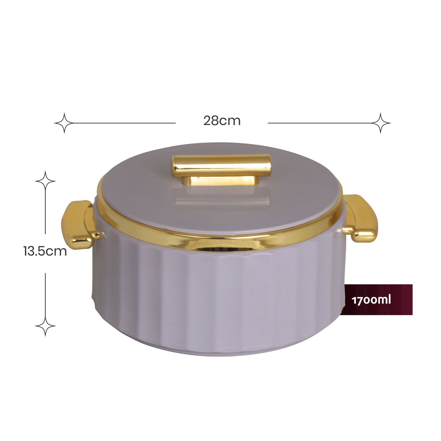 Selvel Camry Casserole – Lid Grey (1700ml, Insulated Hotpot)