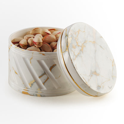 Selvel Italian White Serving Set – 4-Piece Airtight Dry Fruit & Snack Container (430ml Each)