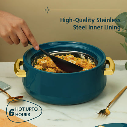 Selvel Elegance Casserole – Emerald Green (1700ml, Insulated Hotpot)
