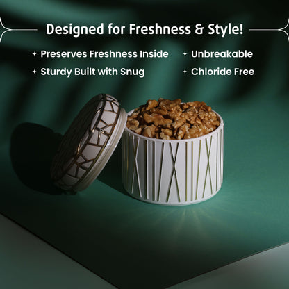 Selvel Airtight Storage Containers Set of 3 – Dry Fruits, Snacks & Gifting (450ml Each, Multicolour)