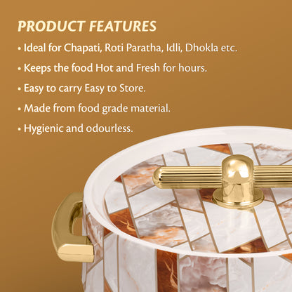 Selvel Elegance Royal Casserole Set of 3 – Ceramica White (600ml, 1200ml, 1700ml, Insulated Hotpot)