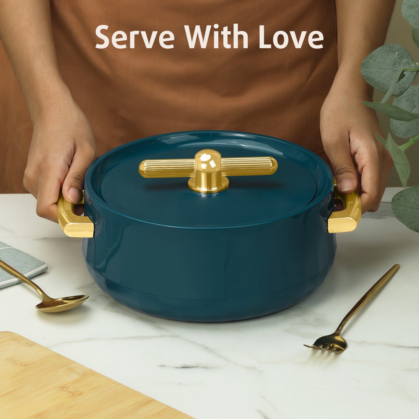 Selvel Elegance Casserole Set of 3 – Emerald Green (600ml, 1200ml, 1700ml, Insulated Hotpot)