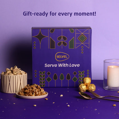 Selvel Geometric Airtight Kitchen Storage Container Set of 3 – Dry Fruits, Snacks & Gifting (600ml Each, Ceramica Finish)