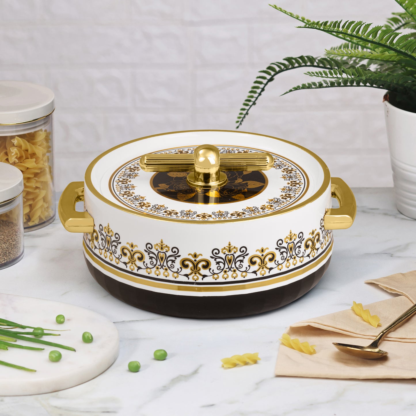 Selvel Elegance Royal Casserole Set of 3 – Coral Black (600ml, 1200ml, 1700ml, Insulated Hotpot)
