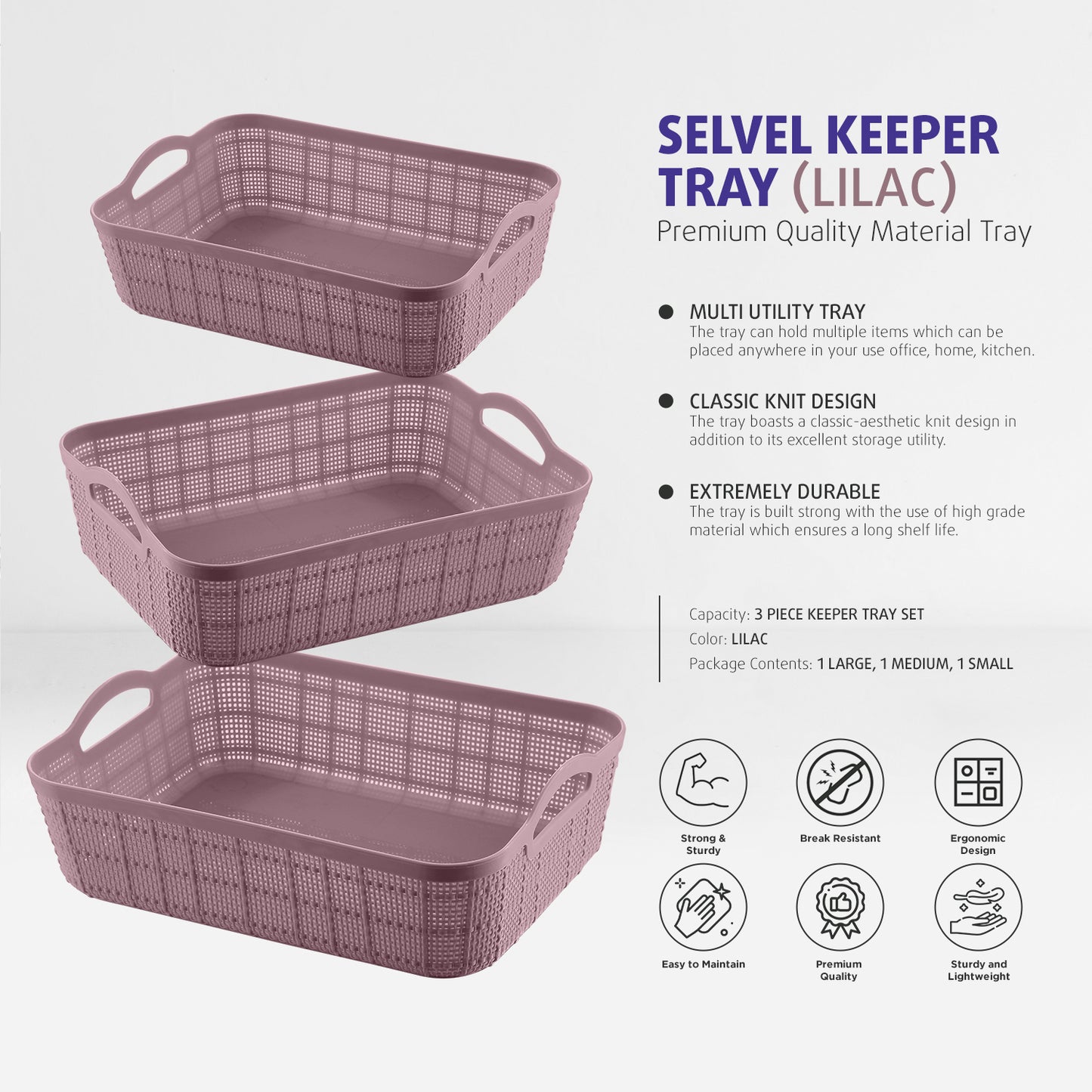 Keeper Tray | Set of 3 | Lilac