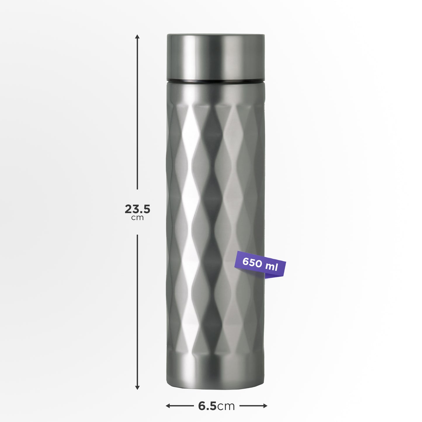 Selvel Prism Thermos Flask Vacuum Insulated Bottle (500 Ml - Silver)